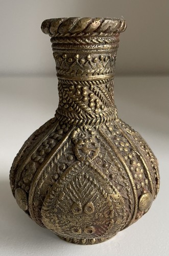 Mogul antike messingvase - antike, 4"