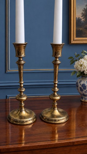 Paar biedermeier kerzenhalter - biedermeier,