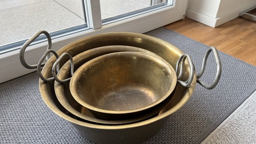 Antike schwere messingtöpfe - 3,
