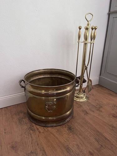 Antikes messing kaminbesteck - antikes,