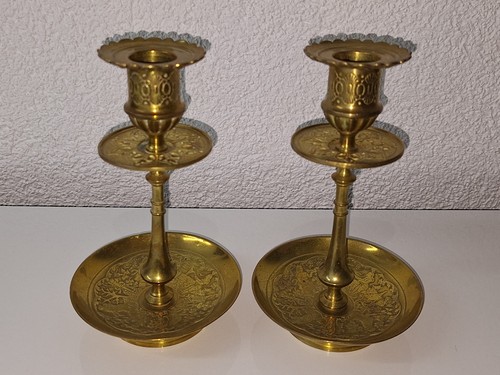Paar kerzenständer messing - messing,