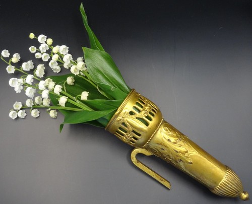 Jugendstil messing wandvase - jugendstil,
