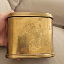 Antike Messingdose, massiv und